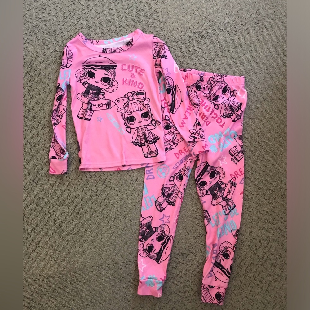 LOL Kids Pink Character Print Pajama Set